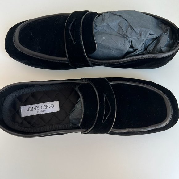 Jimmy Choo Buxton Velvet Loafers - Black - Picture 7 of 9